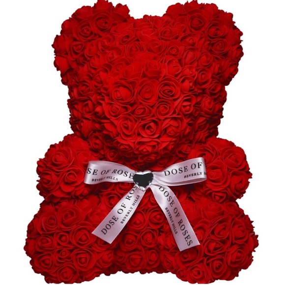 Red Flower Rose Bear - Picture 1 of 7